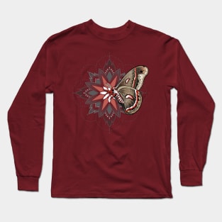 Cecropia Moth Mandala Long Sleeve T-Shirt